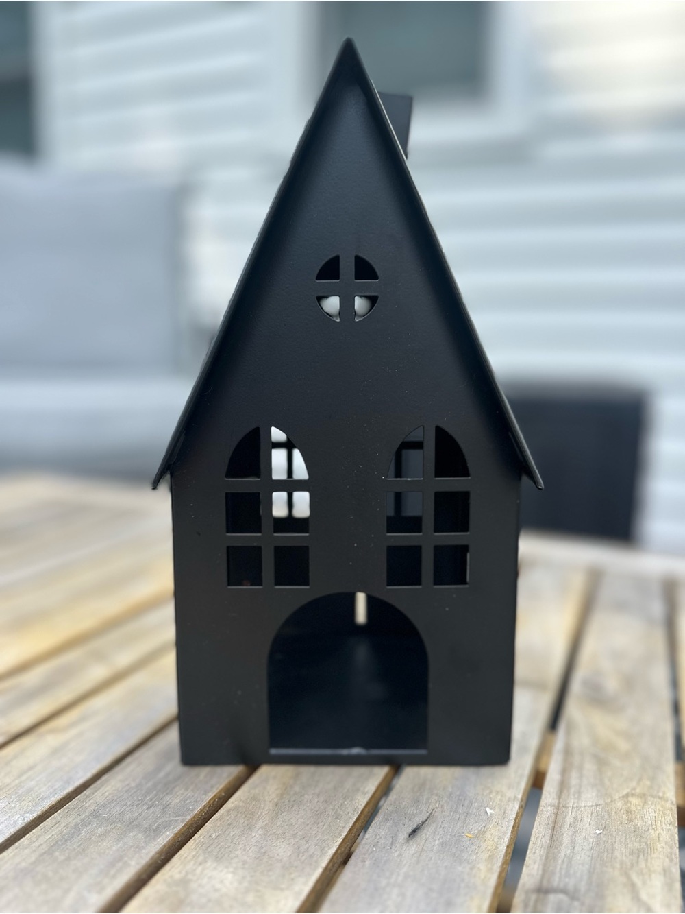 Halloween Black Decorative Metal House Lantern